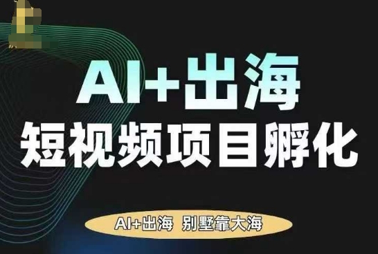 AI·TikTok AI+出海短视频项目孵化，陪你从0-1借助AI实现出海变现-网创资源