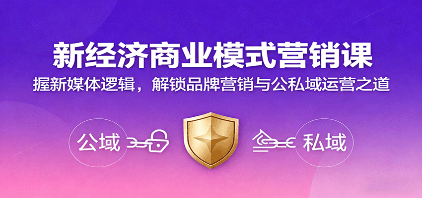 新经济商业模式营销课，握新媒体逻辑，解锁品牌营销与公私域运营之道-网创资源