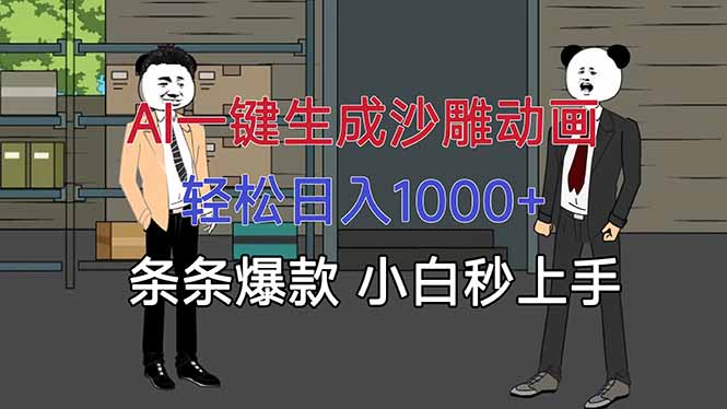 AI一键生成沙雕动画，轻松日入1000+，条条爆款，小白秒上手-网创资源