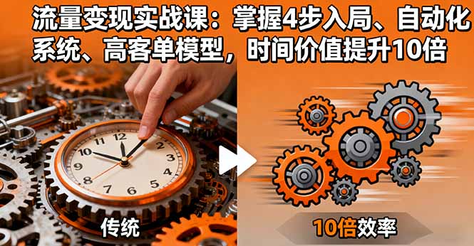 流量变现实战课：掌握4步入局、自动化系统、高客单模型，时间价值提升10倍-网创资源
