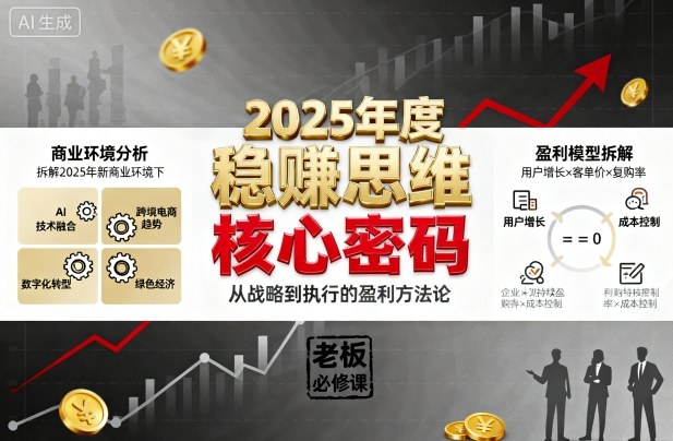 2025年度稳賺思维老板创业营，拆解2025年新商业环境下，企业实现持续盈利的核心密码-网创资源