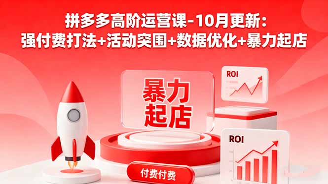 拼多多高阶运营课-10月更新：强付费打法+活动突围+数据优化+暴力起店-网创资源