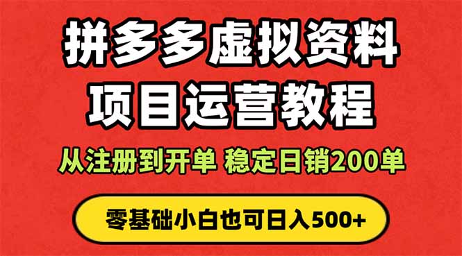 拼多多开店运营课程： 蓝海变现玩法，轻松实现睡后收入 零基础小白也可...-网创资源