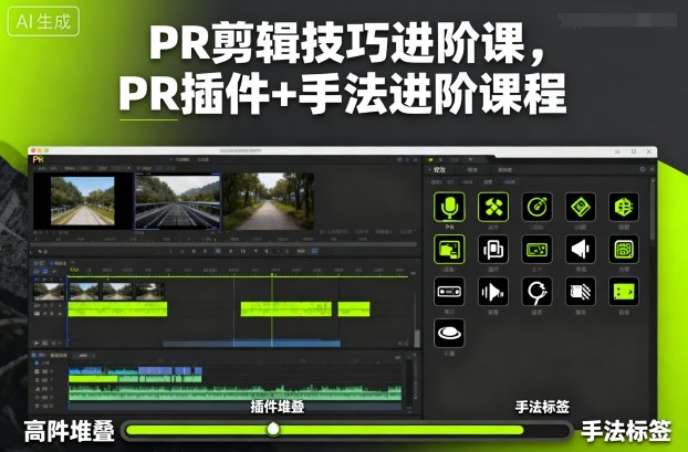 PR剪辑技巧进阶课，PR插件+手法进阶课程-网创资源