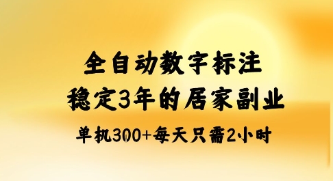 全自动数字标注，稳定3年的蓝海项目，居家也能矩阵开干的副业，单机日入3张+【揭秘】-网创资源