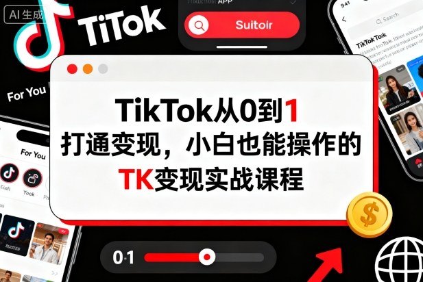 TikTok从0到1打通变现，小白也能操作的TK变现实战课程-网创资源