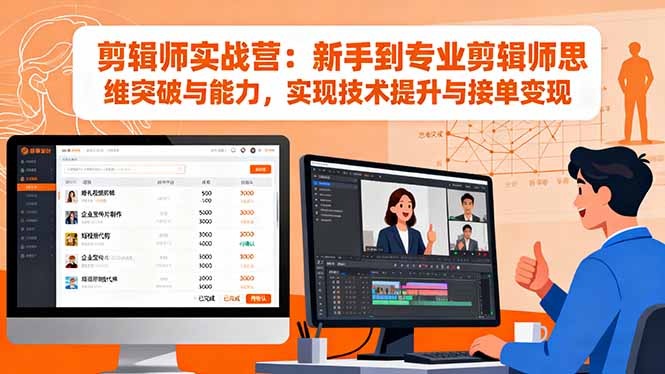 剪辑师实战营：新手到专业剪辑师思维突破与能力，实现技术提升与接单变现-网创资源