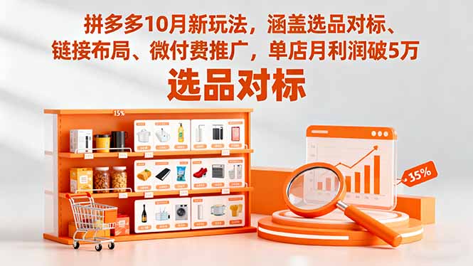 拼多多10月新玩法，涵盖选品对标、链接布局、微付费推广，单店月利润破5万-网创资源