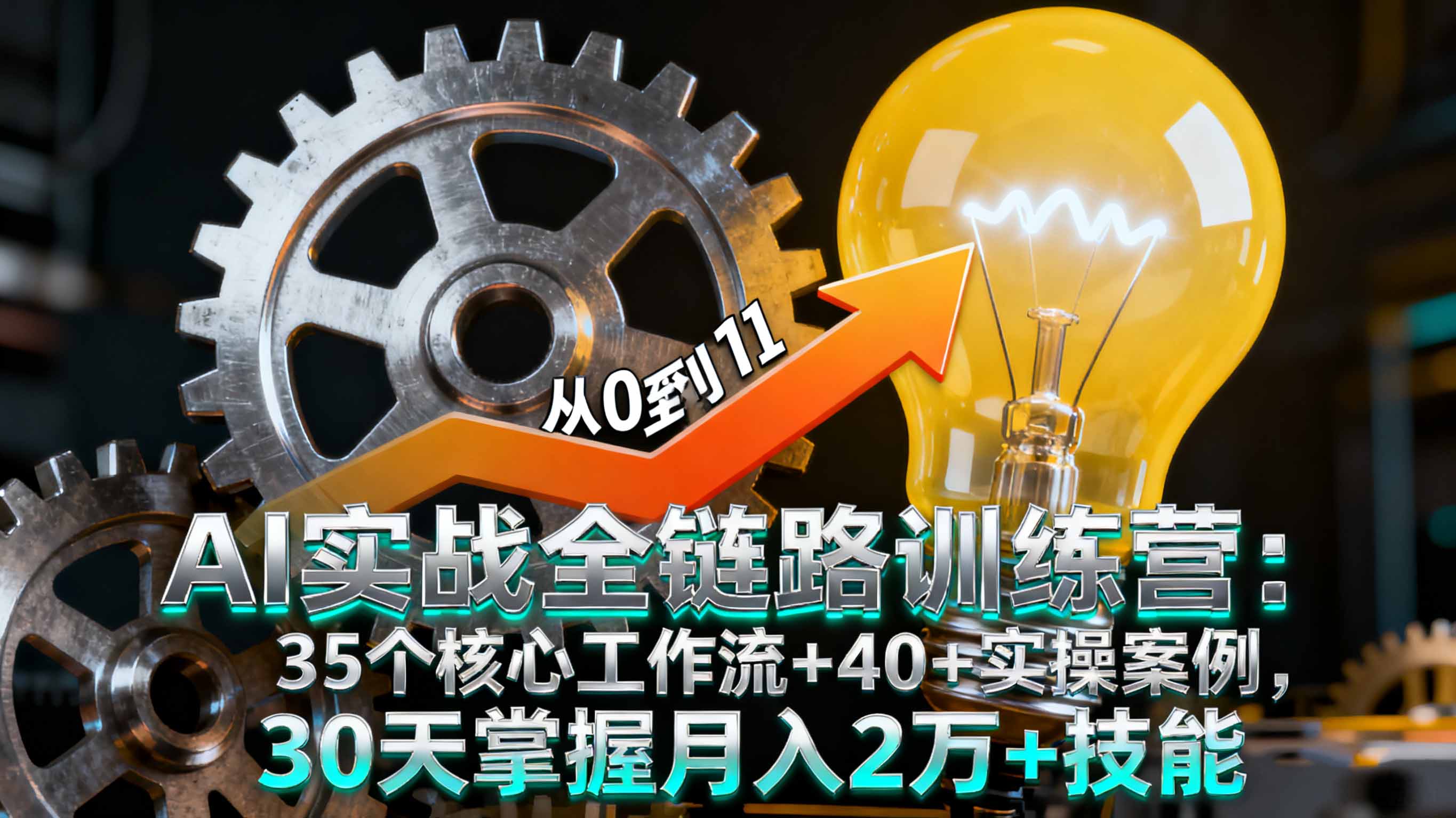 AI实战全链路训练营：35个核心工作流+40+实操案例，30天掌握月入2万+技能-网创资源