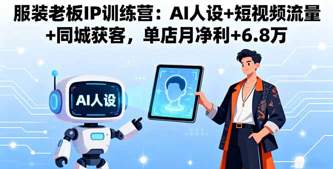 服装老板IP训练营：AI人设+短视频流量+同城获客，单店月净利+6.8万-网创资源