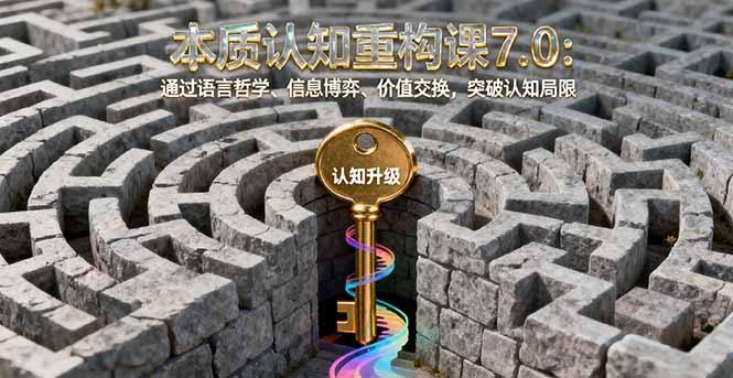本质认知重构课7.0：通过语言哲学、信息博弈、价值交换，突破认知局限-网创资源