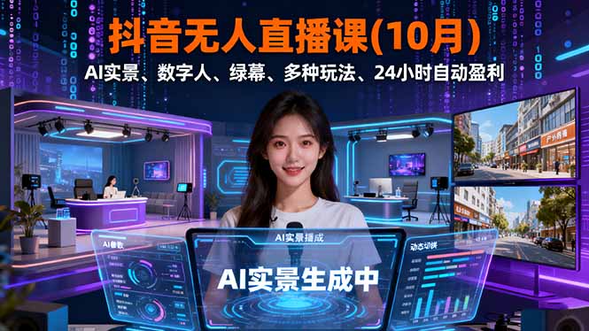 抖音无人直播课(10月-网创资源