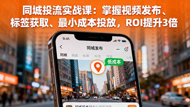 同城投流实战课：掌握视频发布、标签获取、最小成本投放，ROI提升3倍-网创资源