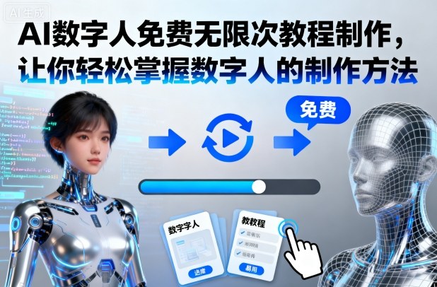AI数字人免费无限次教程制作，让你轻松掌握数字人的制作方法-网创资源