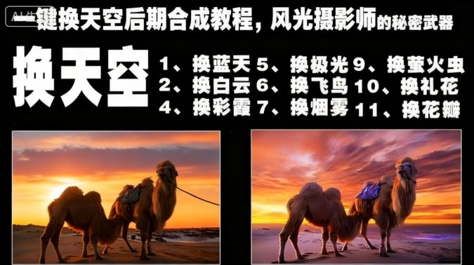 一键换天空后期合成教程，风光摄影师的秘密武器-网创资源