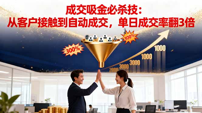 吸金成交营销必杀技：从客户接触到自动成交，单日成交率翻3倍-网创资源