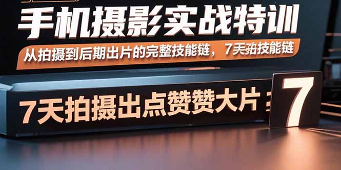 手机摄影实战特训，从拍摄到后期出片的完整技能链，7天拍出点赞大片-网创资源