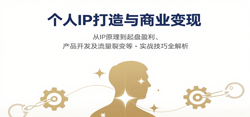 个人IP打造与商业变现，从IP原理到起盘盈利、产品开发及流量裂变等实战技巧全解析-网创资源