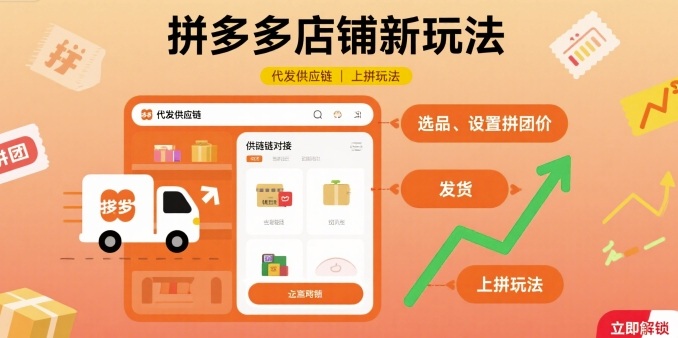 拼多多店铺新玩法，代发供应链上拼玩法-网创资源