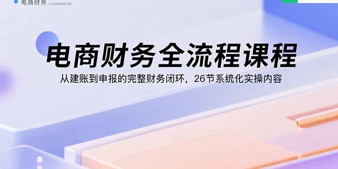 电商财务全流程课程：从建账到申报的完整财务闭环，26节系统化实操内容-网创资源