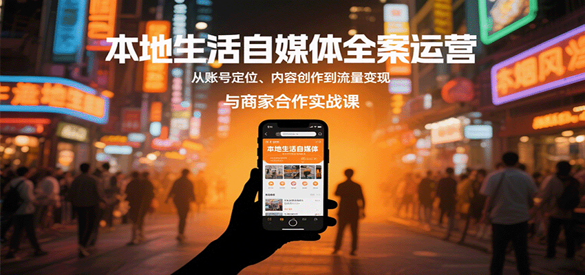 本地生活自媒体全案运营，从账号定位、内容创作到流量变现与商家合作实战课-网创资源