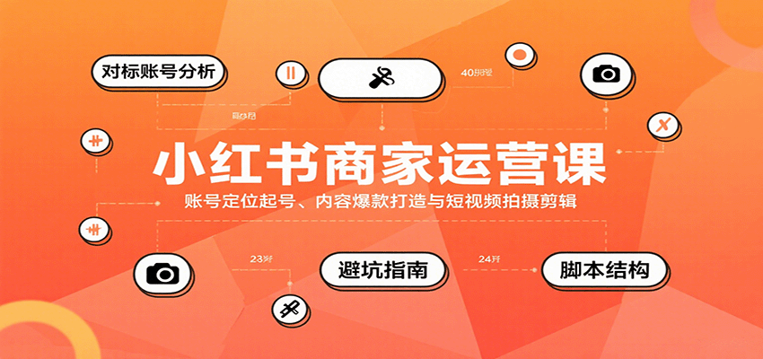 小红书商家运营课，账号定位起号、内容爆款打造与短视频拍摄剪辑-网创资源