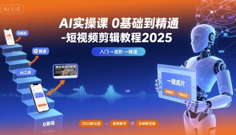 AI实操课0基础到精通-短视频剪辑教程2025-网创资源