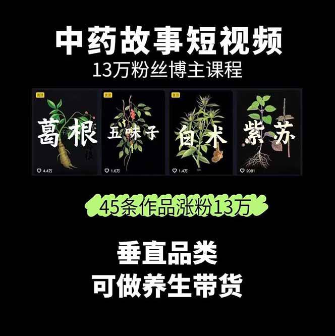图片[2]-中药文化赛道：溯源故事开发，AI工具实战，平台运营，全方位解锁中医流量变现新路径-网创资源
