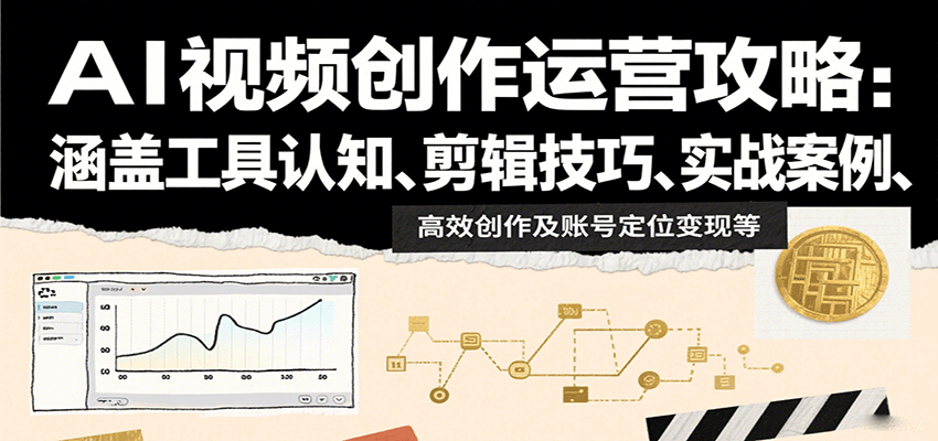AI视频创作运营攻略：涵盖工具认知、剪辑技巧、实战案例、高效创作及账号定位变现等-网创资源