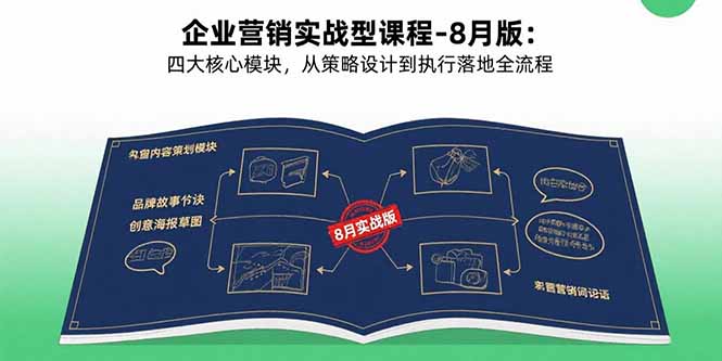 企业营销实战型课程-8月版：四大核心模块，从策略设计到执行落地全流程-网创资源