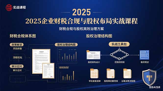 2025企业财税合规与股权布局的实战课程：财税合规与股权高效治理方案-网创资源