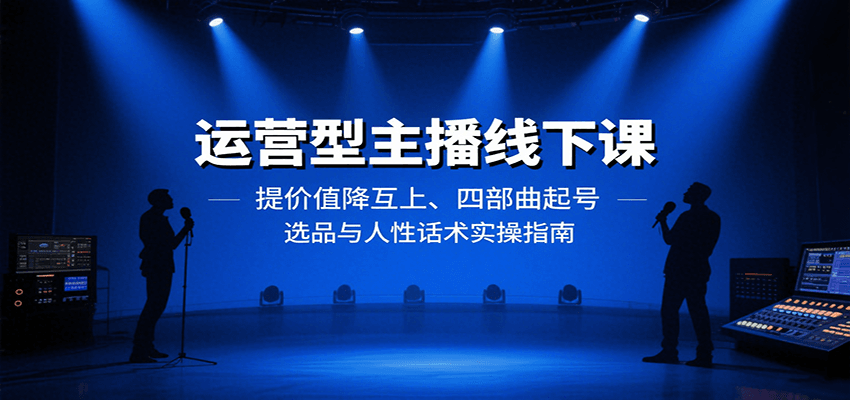 运营型主播线下课：提价值降互上、四部曲起号、选品与人性话术实操指南-网创资源