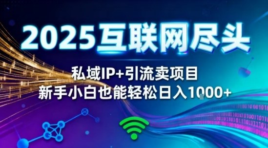 2025网创尽头王炸项目！私域IP+精准引流，新手小白在家躺賺日入1k，零经验也能上手【揭秘】-网创资源