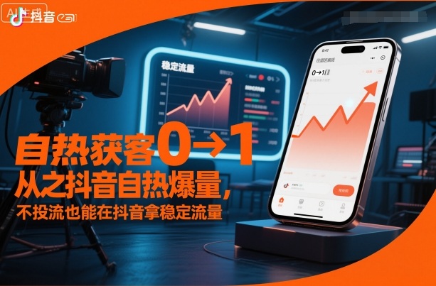自热获客从0到1之抖音自热爆量，不投流也能在抖音拿稳定流量-网创资源