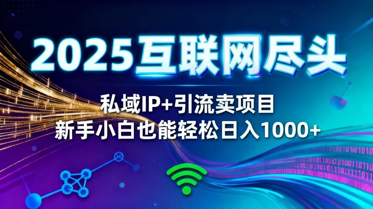 2025网创尽头王炸项目！私域 IP + 精准引流，新手小白在家躺赚日入 1000+-网创资源