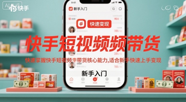 快手短视频带货，快速掌握快手短视频带货核心能力，适合新手快速上手变现-网创资源