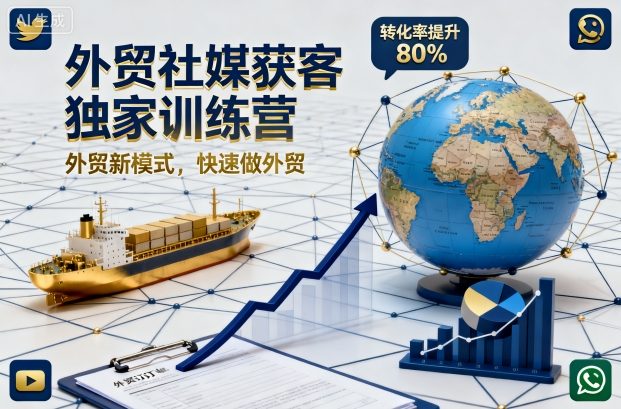 外贸社媒获客独家训练营，外贸新模式，快速做外贸(更新)-网创资源